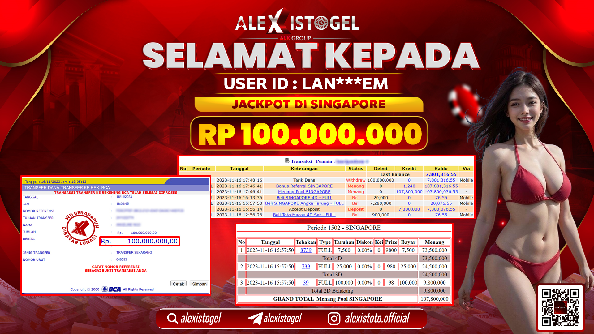 ALEXISTOGEL JACKPOT TOTO SINGAPORE RP. 80.000.000 LUNAS