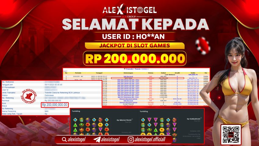 ALEXISTOGEL JACKPOT SLOT GAMES RP. 200.000.000 LUNAS