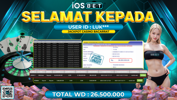 Bukti Pembayaran LUNAS LIVE GAMES GACOR Rp. 26.500.000,-
