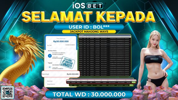 Bukti Pembayaran LUNAS SLOT GAMES GACOR Rp. 30.000.000,-