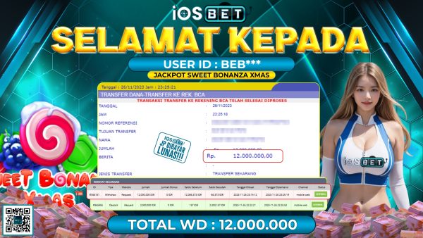 Bukti Pembayaran LUNAS SLOT GAMES GACOR Rp. 12.000.000,-