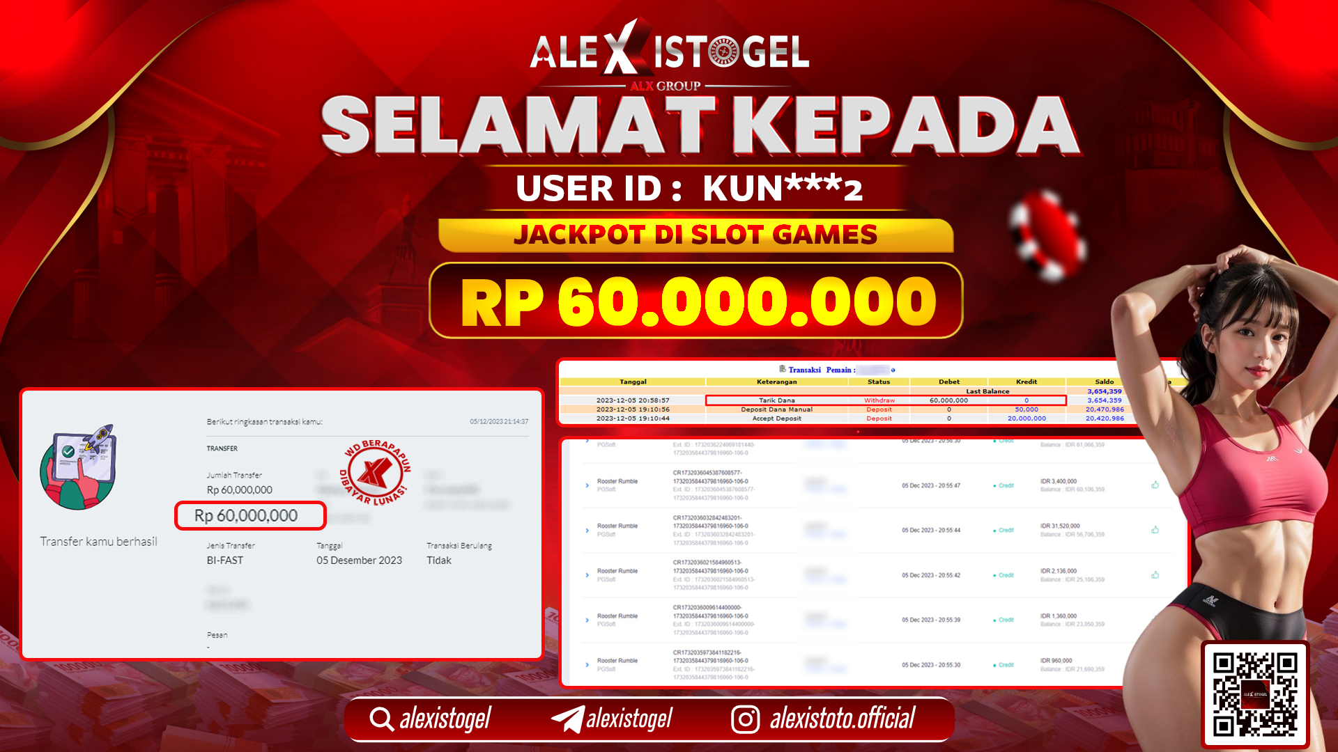 ALEXISTOGEL JACKPOT SLOT GAMES RP. 60.000.000 LUNAS