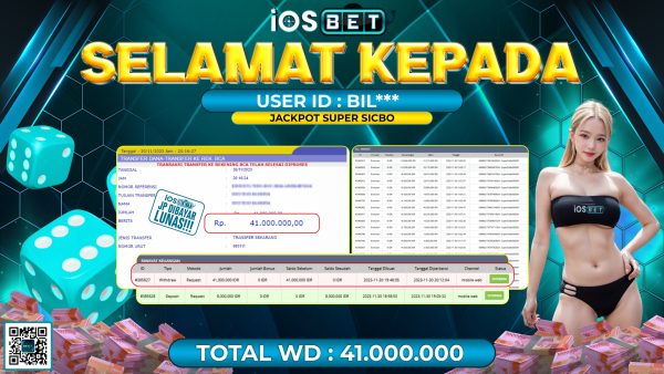 Bukti Pembayaran LUNAS LIVE GAMES GACOR Rp. 41.000.000,-