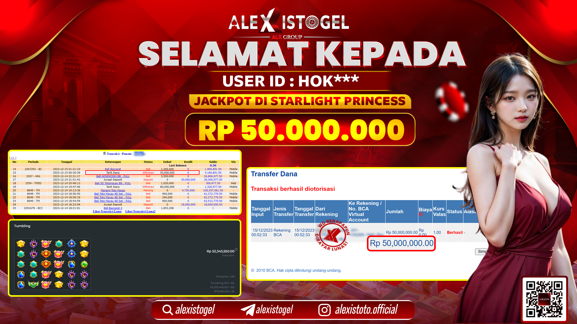 ALEXISTOGEL JACKPOT SLOT GAMES RP. 50.000.000 LUNAS