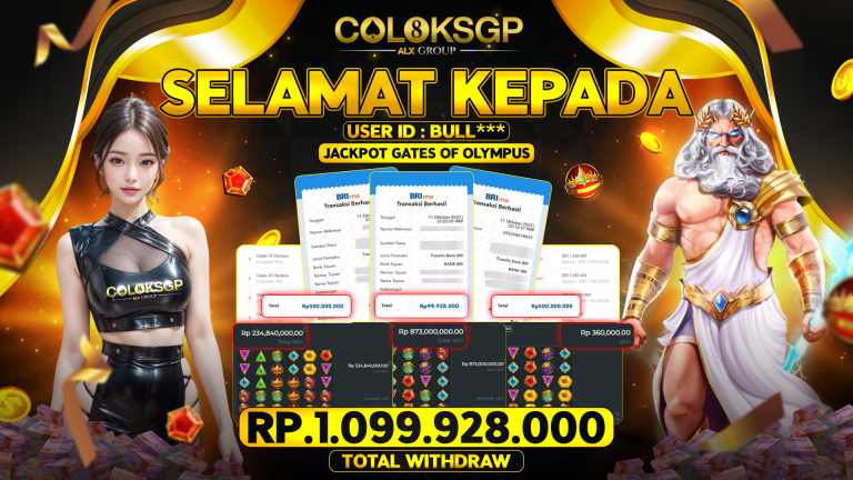 COLOKSGP JACKPOT SLOT GAMES RP 1.099.928.000 LUNAS
