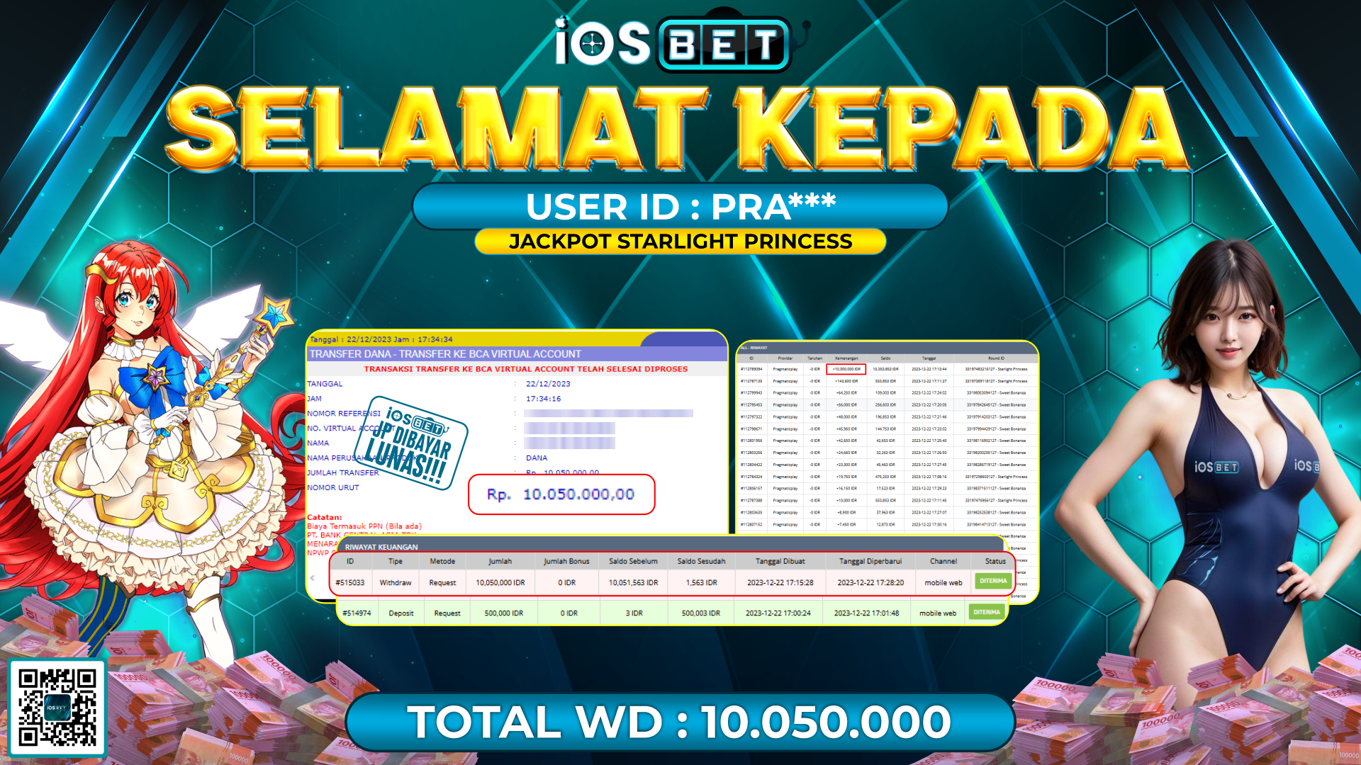 Bukti Pembayaran LUNAS SLOT GAMES GACOR Rp. 10.050.000,-
