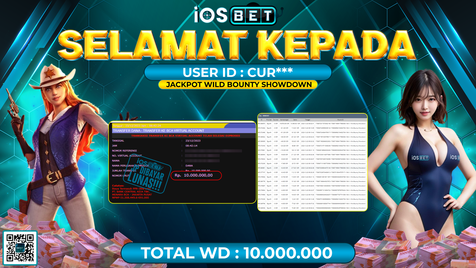 Bukti Pembayaran LUNAS SLOT GAMES GACOR Rp. 10.000.000,-