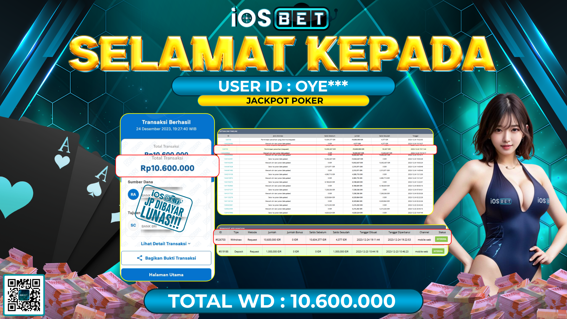Bukti Pembayaran LUNAS LIVE GAMES GACOR Rp. 10.600.000,-