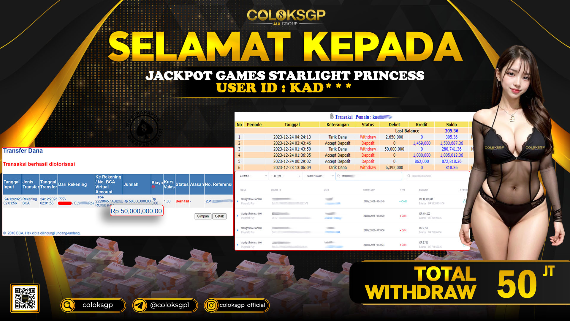 COLOKSGP JACKPOT SLOT GAMES RP 50.000.000 LUNAS