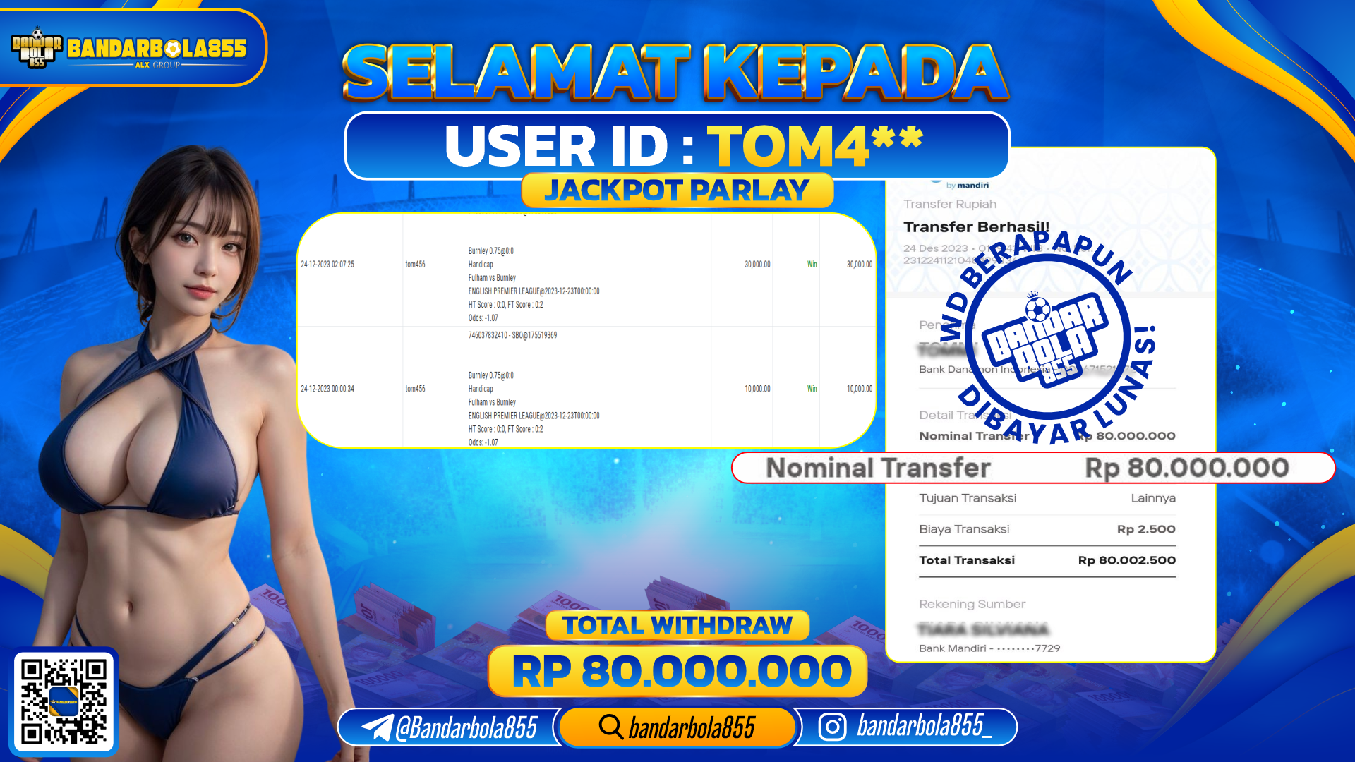 🎖 JACKPOT DI BANDARBOLA855 🎖