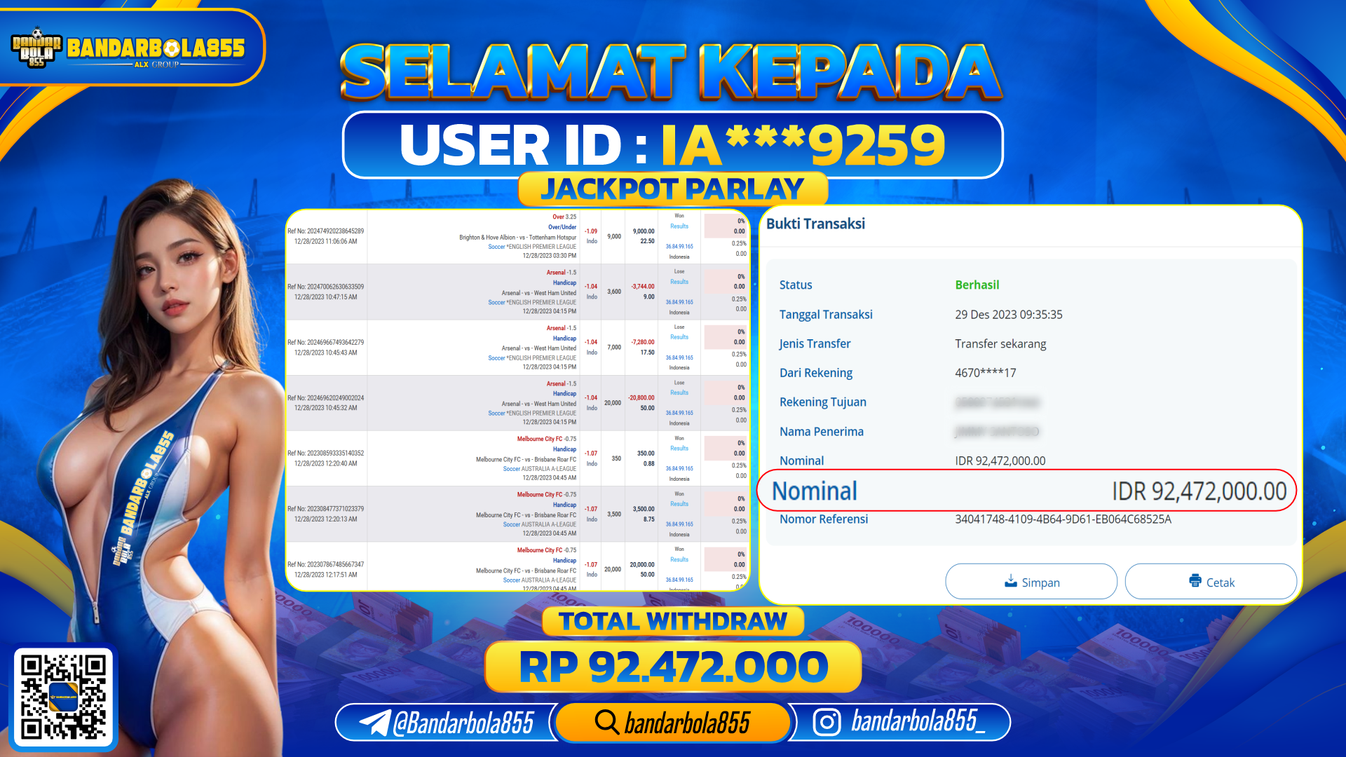 🎖 JACKPOT DI BANDARBOLA855 🎖