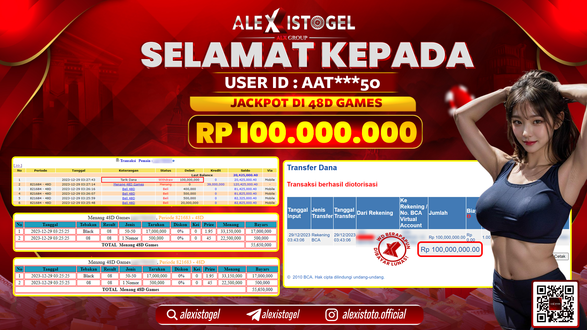 ALEXISTOGEL JACKPOT 48D GAMES RP. 100.000.000 LUNAS