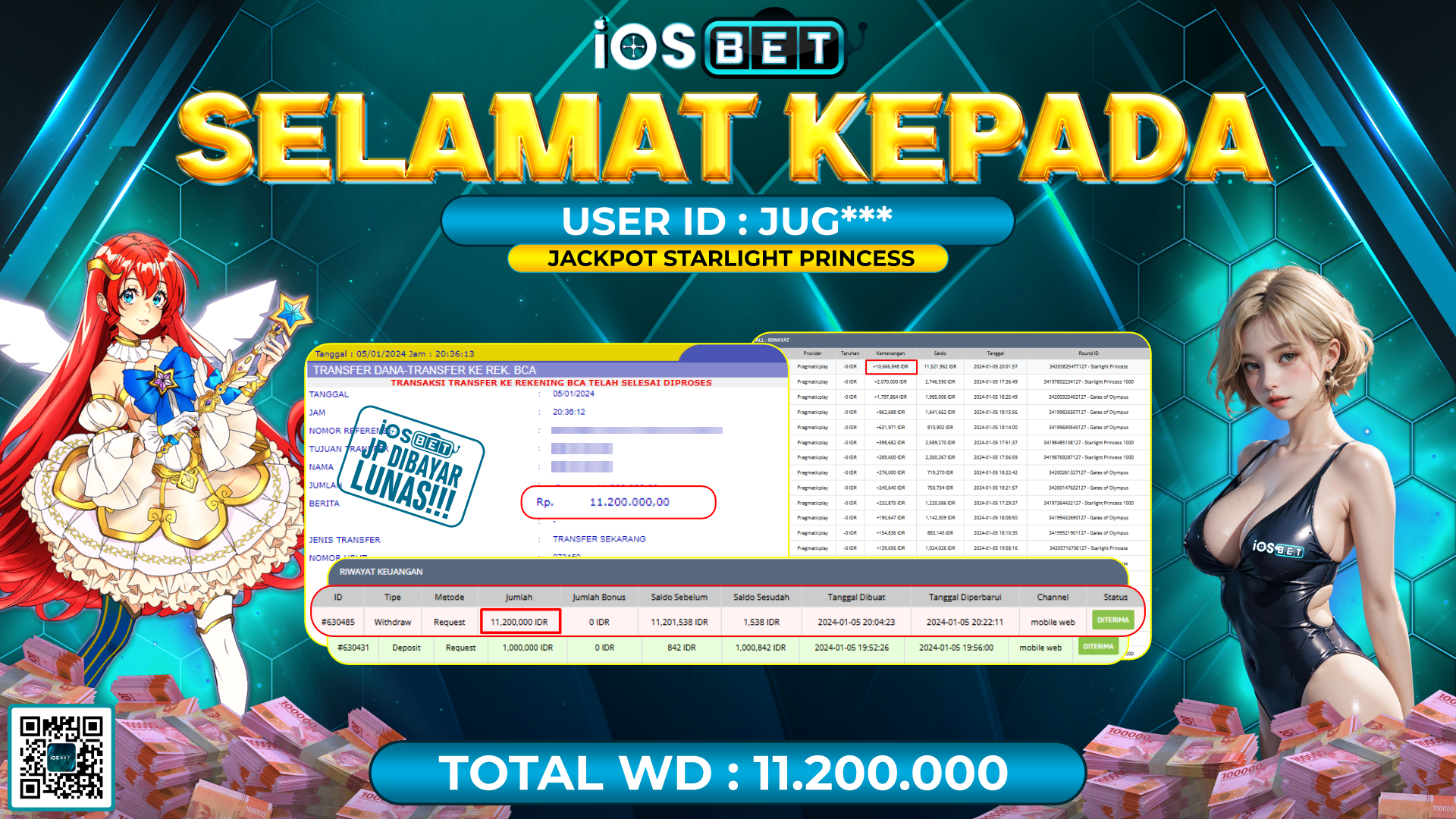 Bukti Pembayaran LUNAS SLOT GAMES GACOR Rp. 11.200.000,-