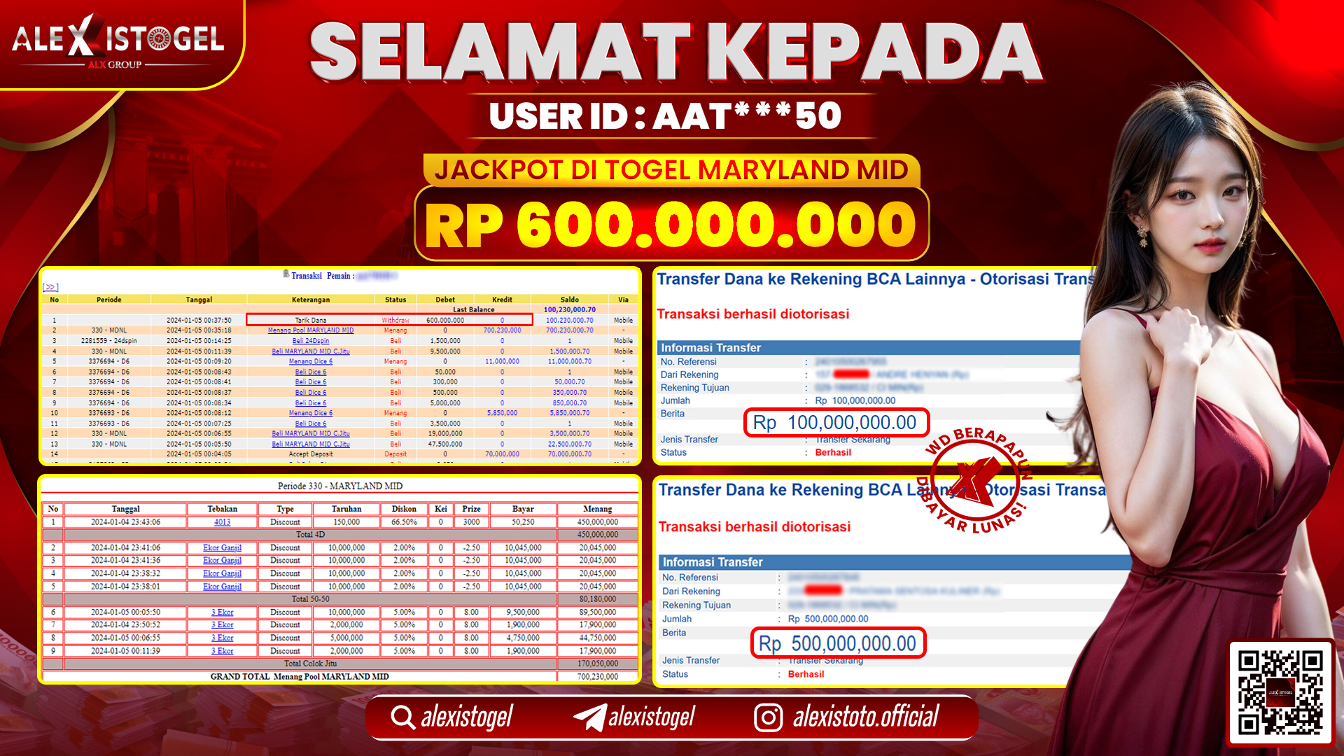 ALEXISTOGEL JACKPOT MARYLAND MID POOLS RP. 600.000.000 LUNAS