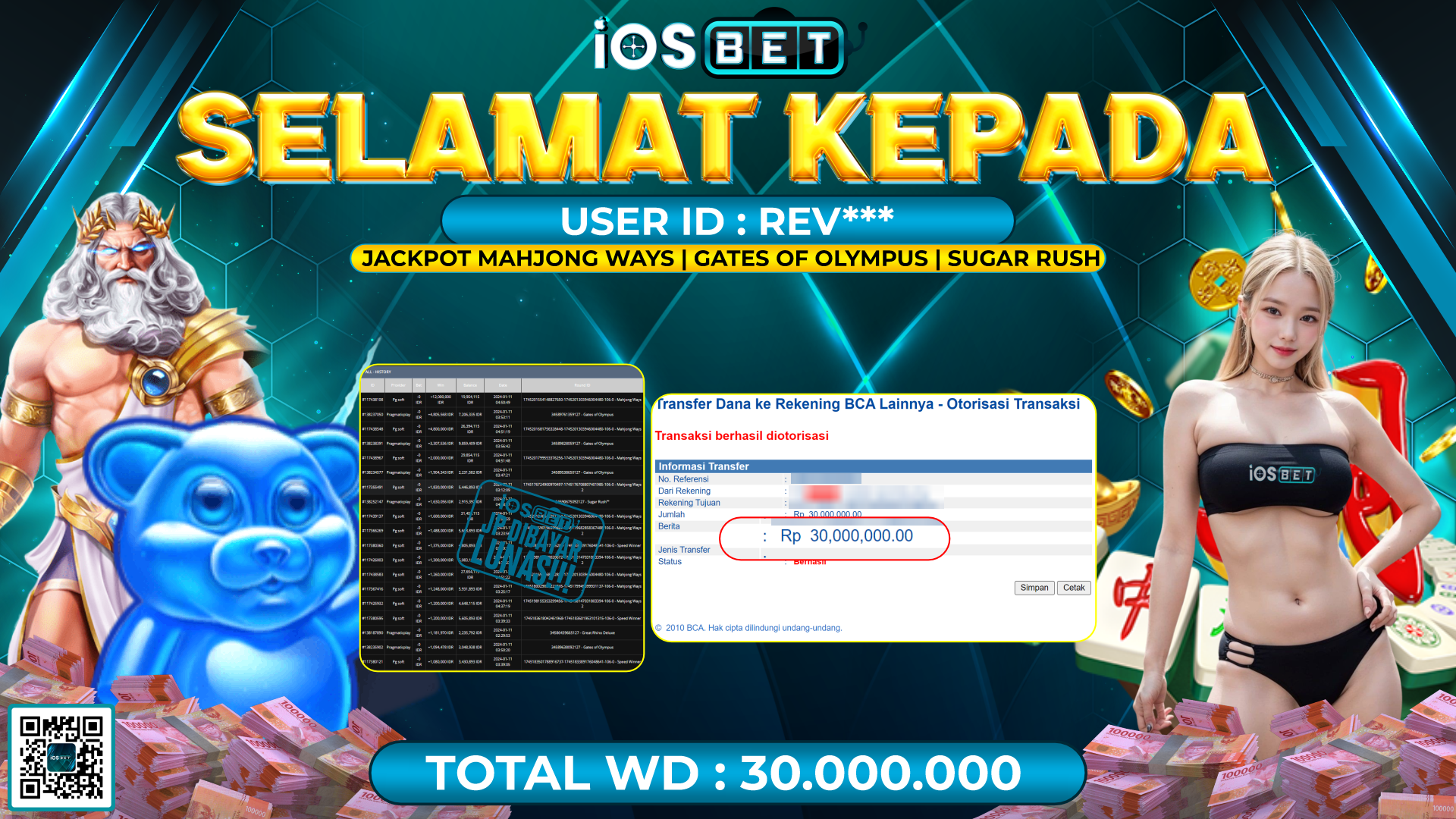 Bukti Pembayaran LUNAS SLOT GAMES GACOR Rp. 30.000.000,-
