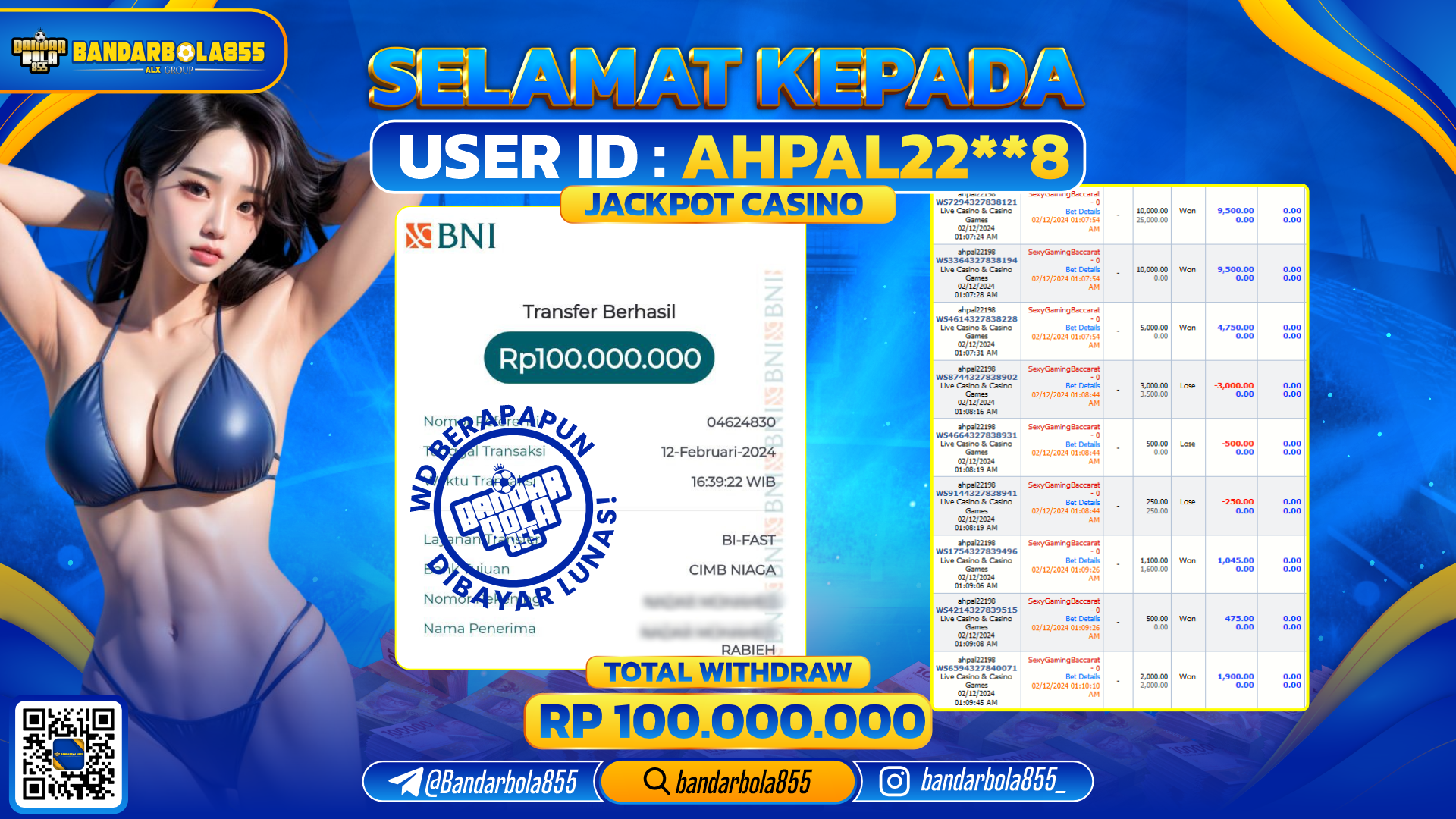 🎖 JACKPOT DI BANDARBOLA855 🎖