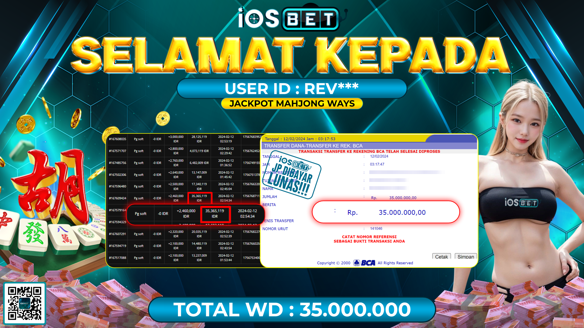 Bukti Pembayaran LUNAS SLOT GAMES GACOR Rp. 35.000.000,-