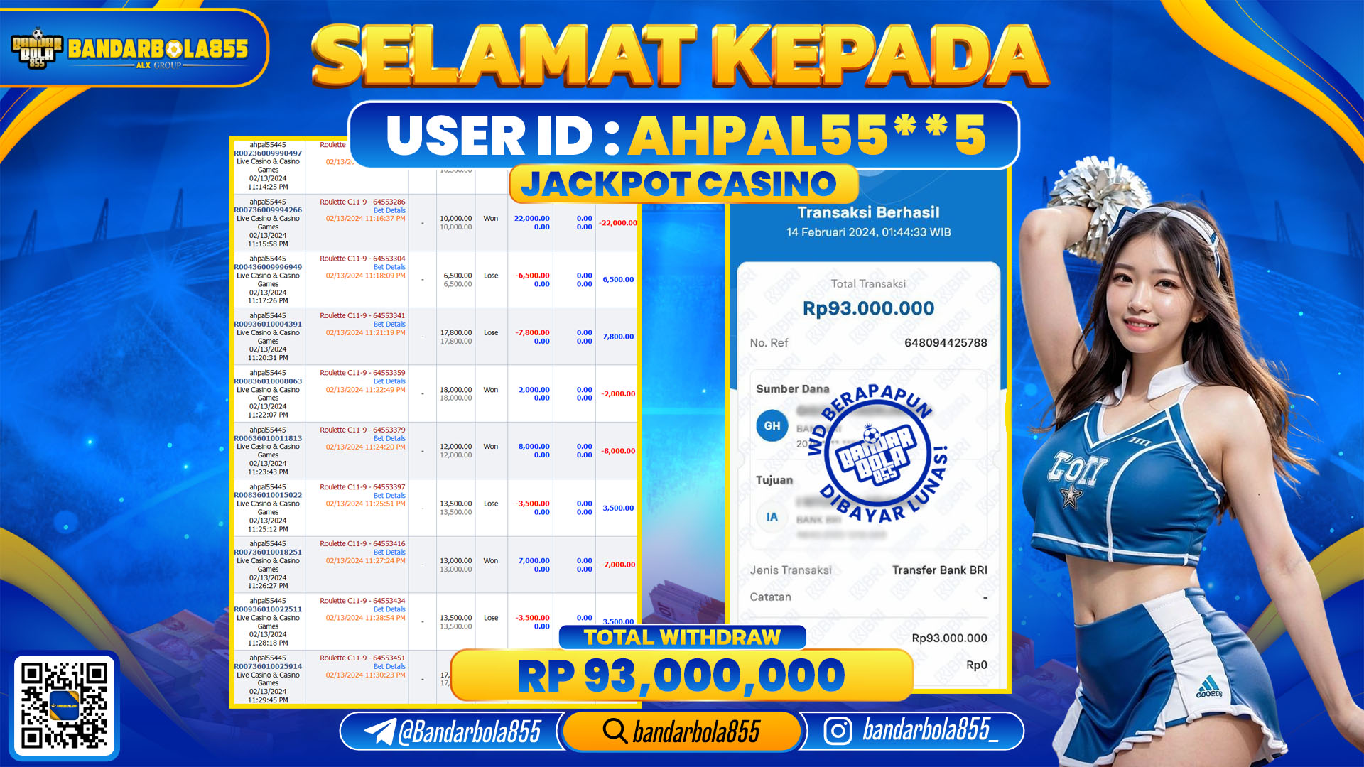 🎖 JACKPOT DI BANDARBOLA855 🎖