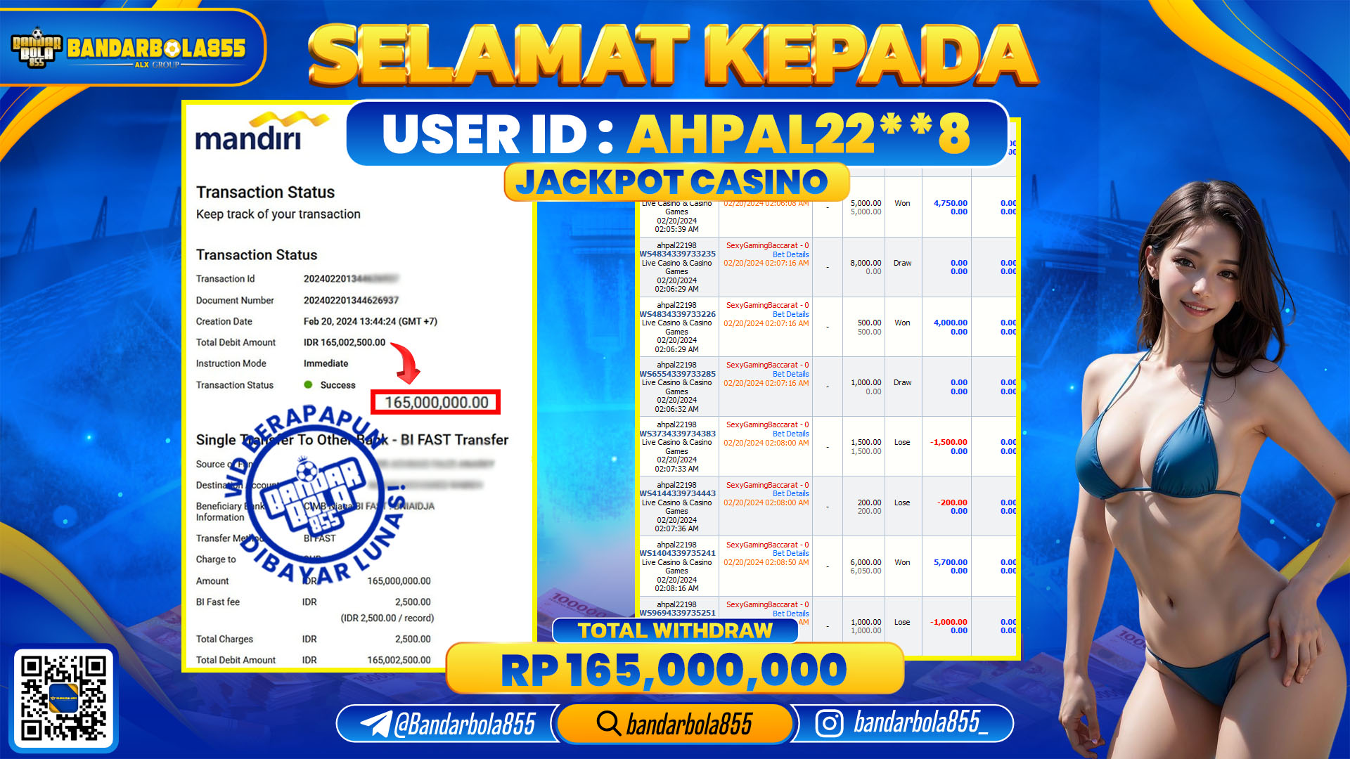 🎖 JACKPOT DI BANDARBOLA855 🎖