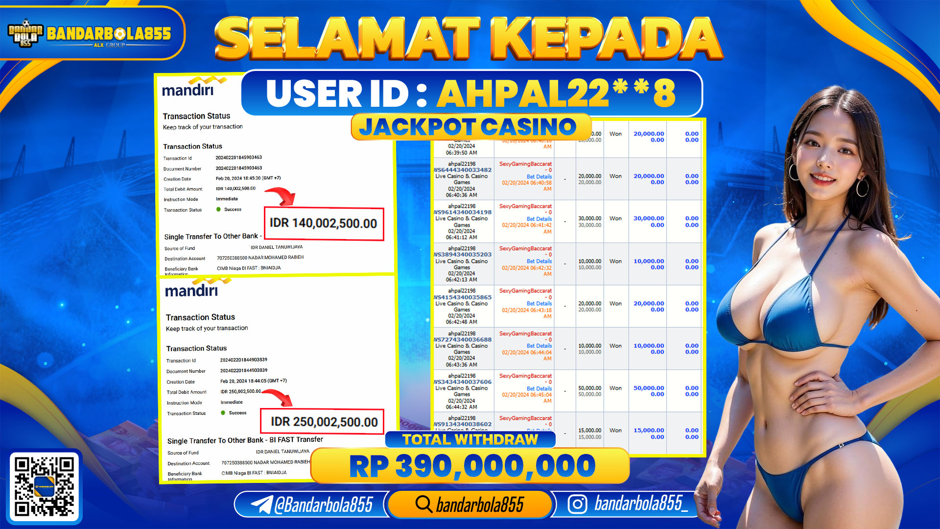 🎖 JACKPOT DI BANDARBOLA855 🎖