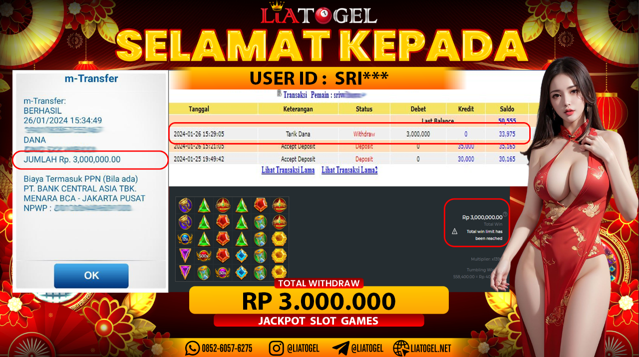 LIATOGEL  - JACKPOT SLOT GAMES GATES OF OLYMPUSï»¿ RP 3.000.000,- LUNAS