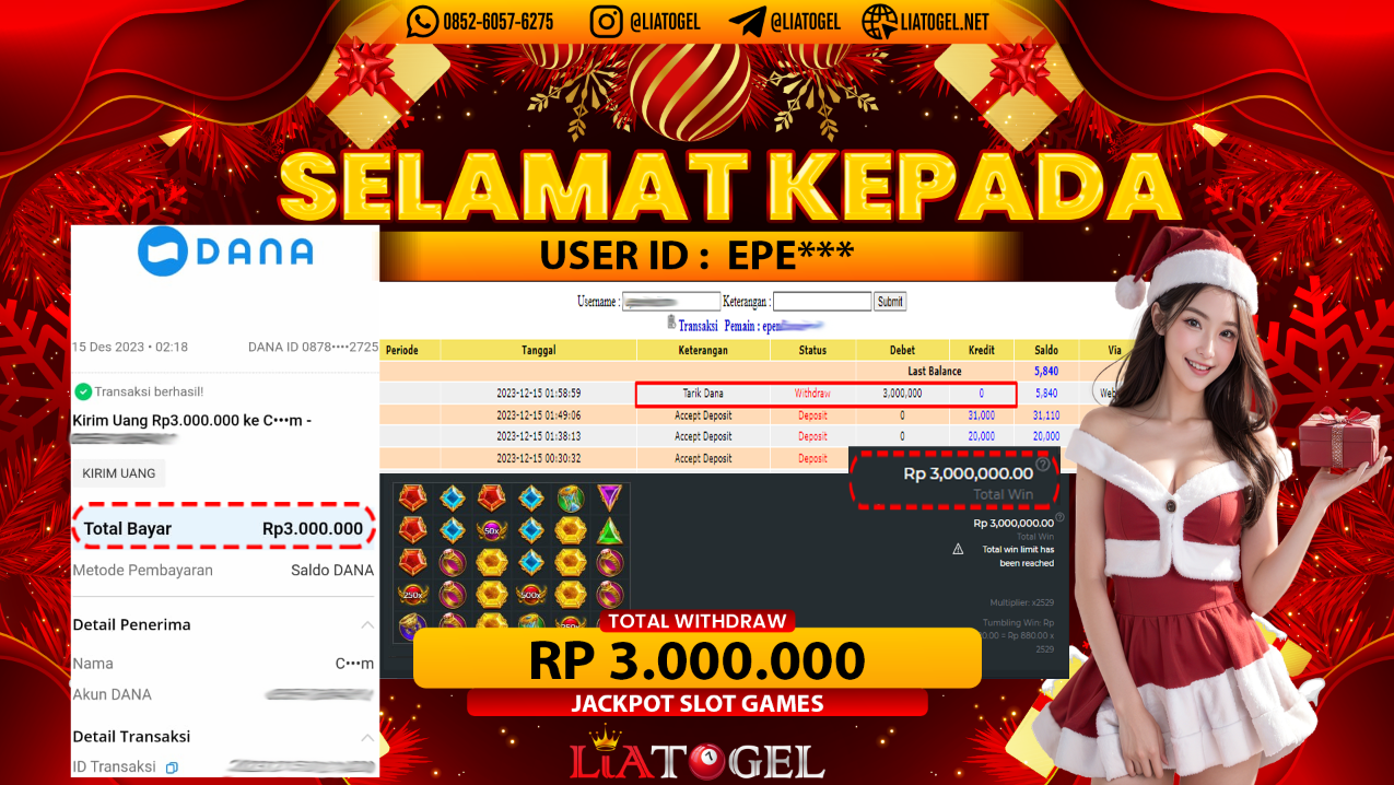 LIATOGEL - JACKPOT SLOT GAMES GATES OF OLYMPUSï»¿ RP 3.000.000,- LUNAS