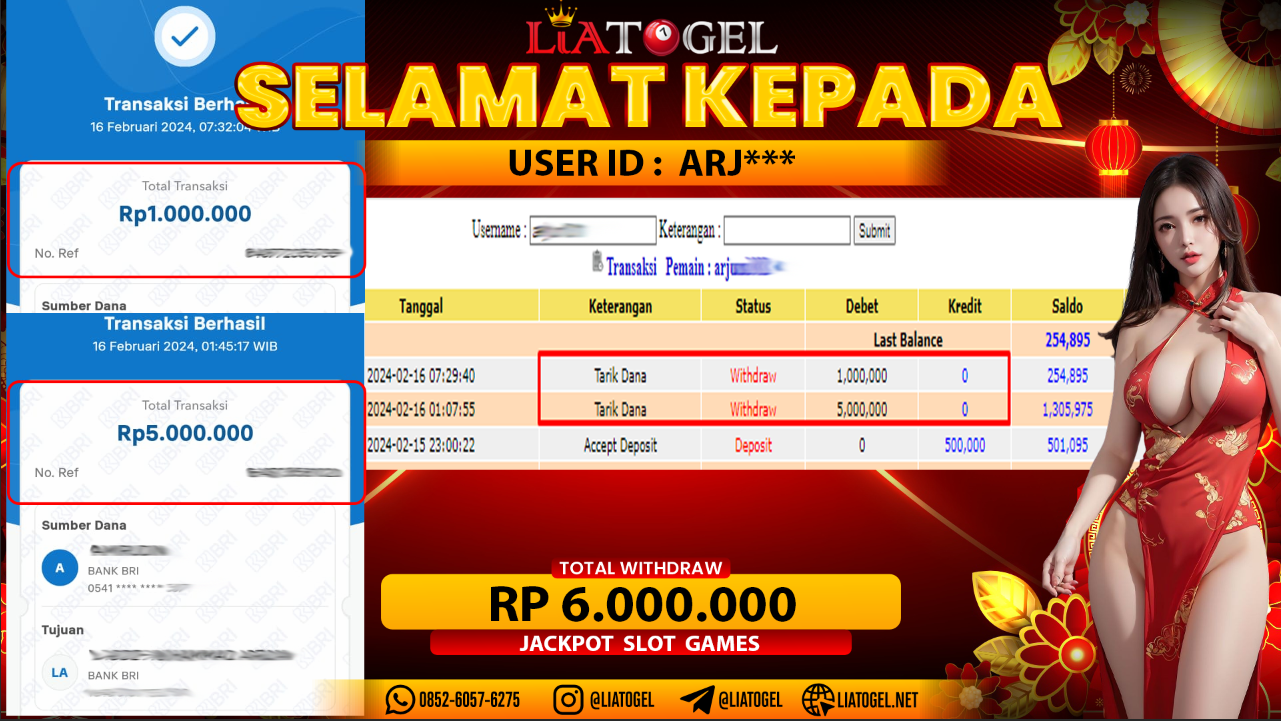 LIATOGEL  - JACKPOT SLOT GAMESï»¿ RP 6.000.000,- LUNAS