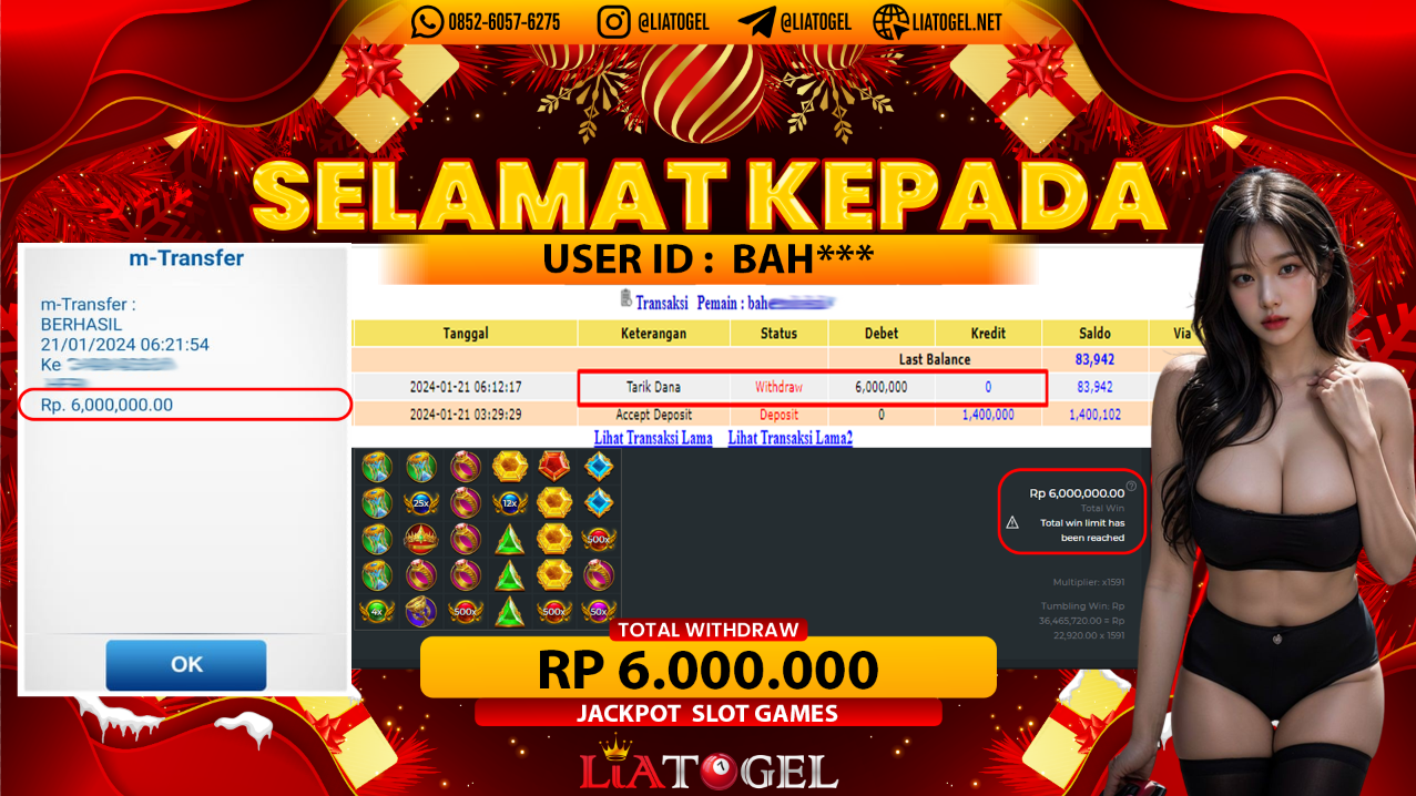 LIATOGEL  - JACKPOT SLOT GAMES GATES OF OLYMPUSï»¿ RP 6.000.000,- LUNAS