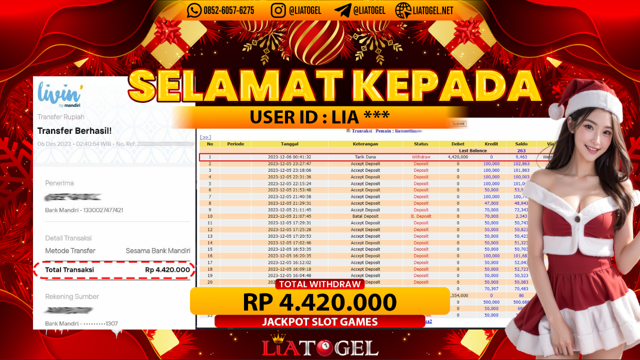 LIATOGEL - JACKPOT SLOT GAMESï»¿ RP 4.420.000,- LUNAS