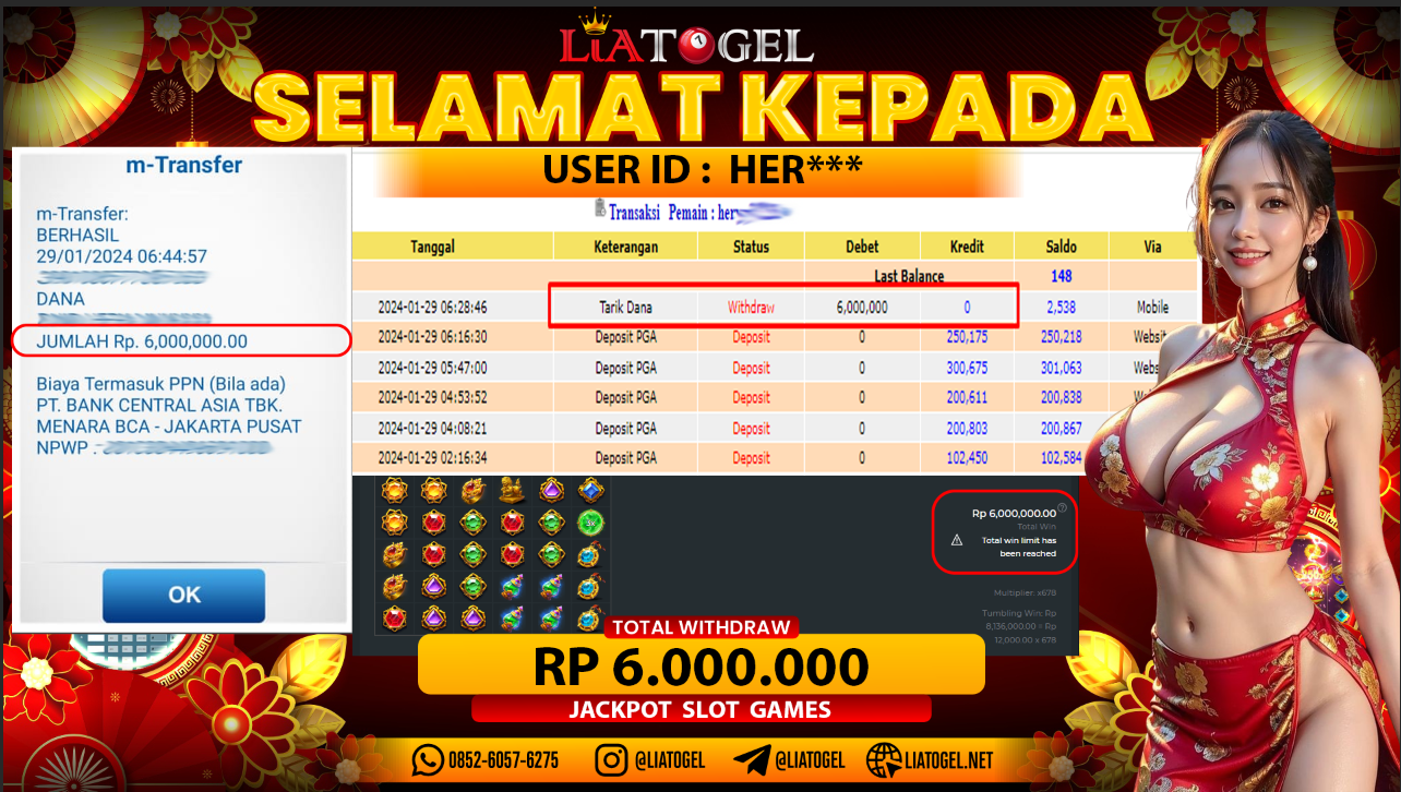 LIATOGEL  - JACKPOT SLOT GAMES GATES OF OLYMPUSï»¿ RP 6.000.000,- LUNAS