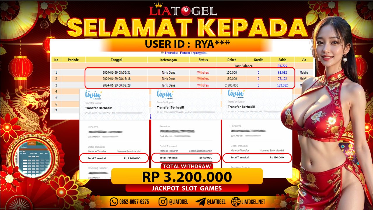 LIATOGEL  - JACKPOT SLOT GAMES RP 3.200.000,- LUNAS