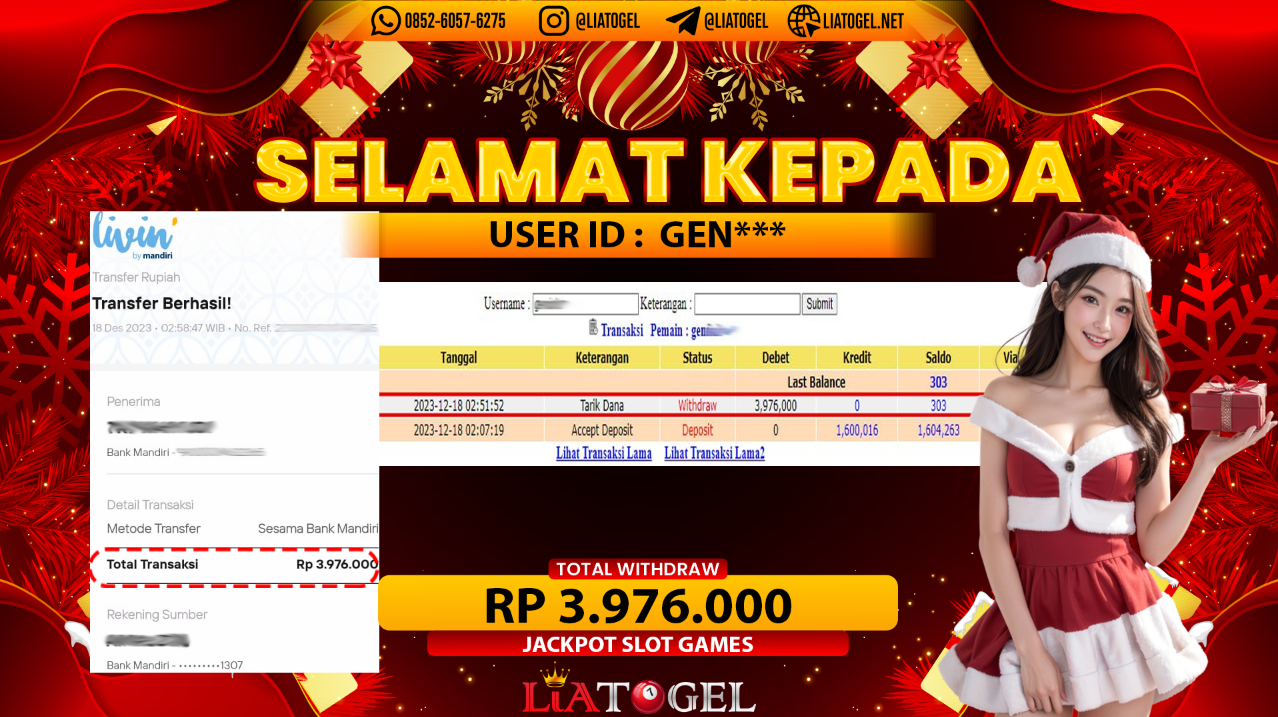 LIATOGEL - JACKPOT SLOT GAMESï»¿ RP 3.976.000,- LUNAS