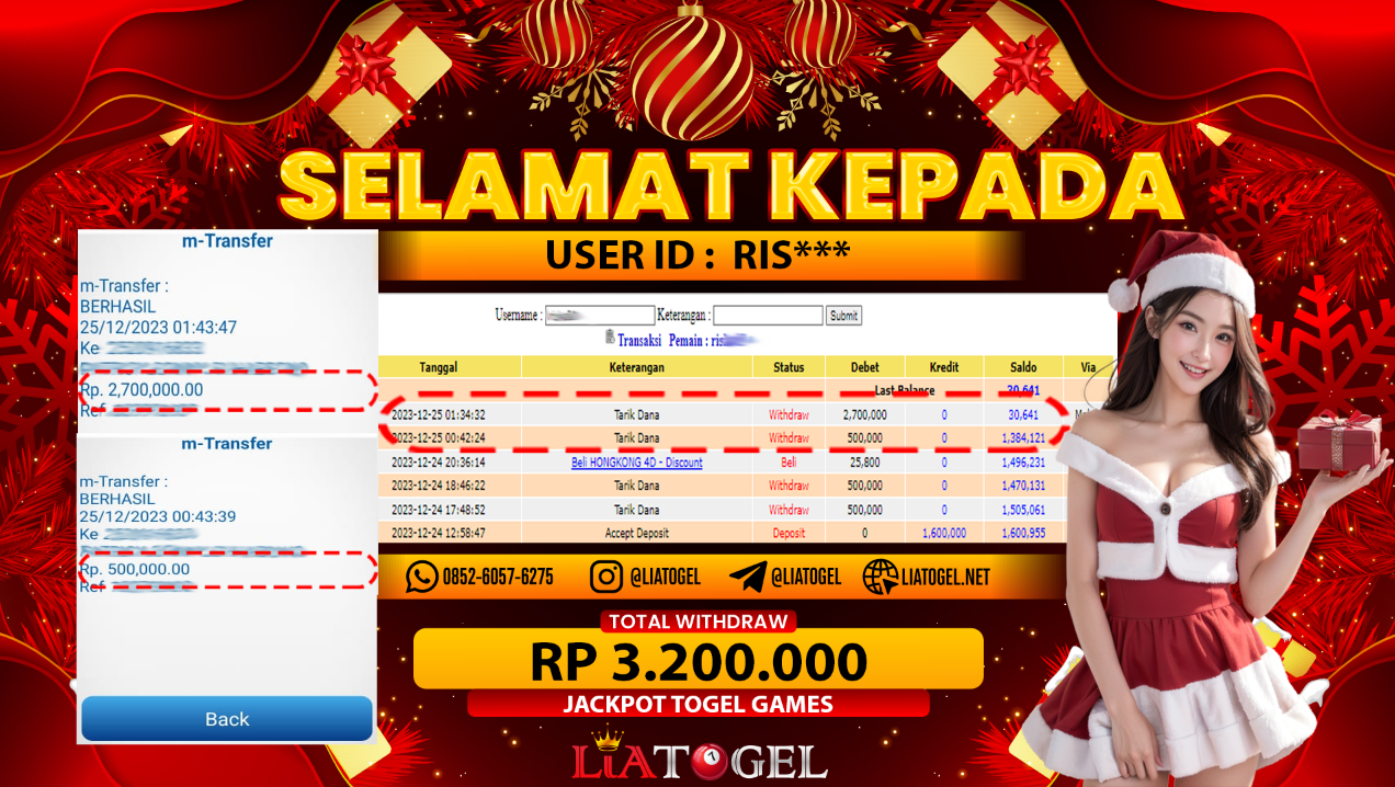 LIATOGEL - JACKPOT HONGKONG POOLS GAMESï»¿ RP 3.200.000,- LUNAS