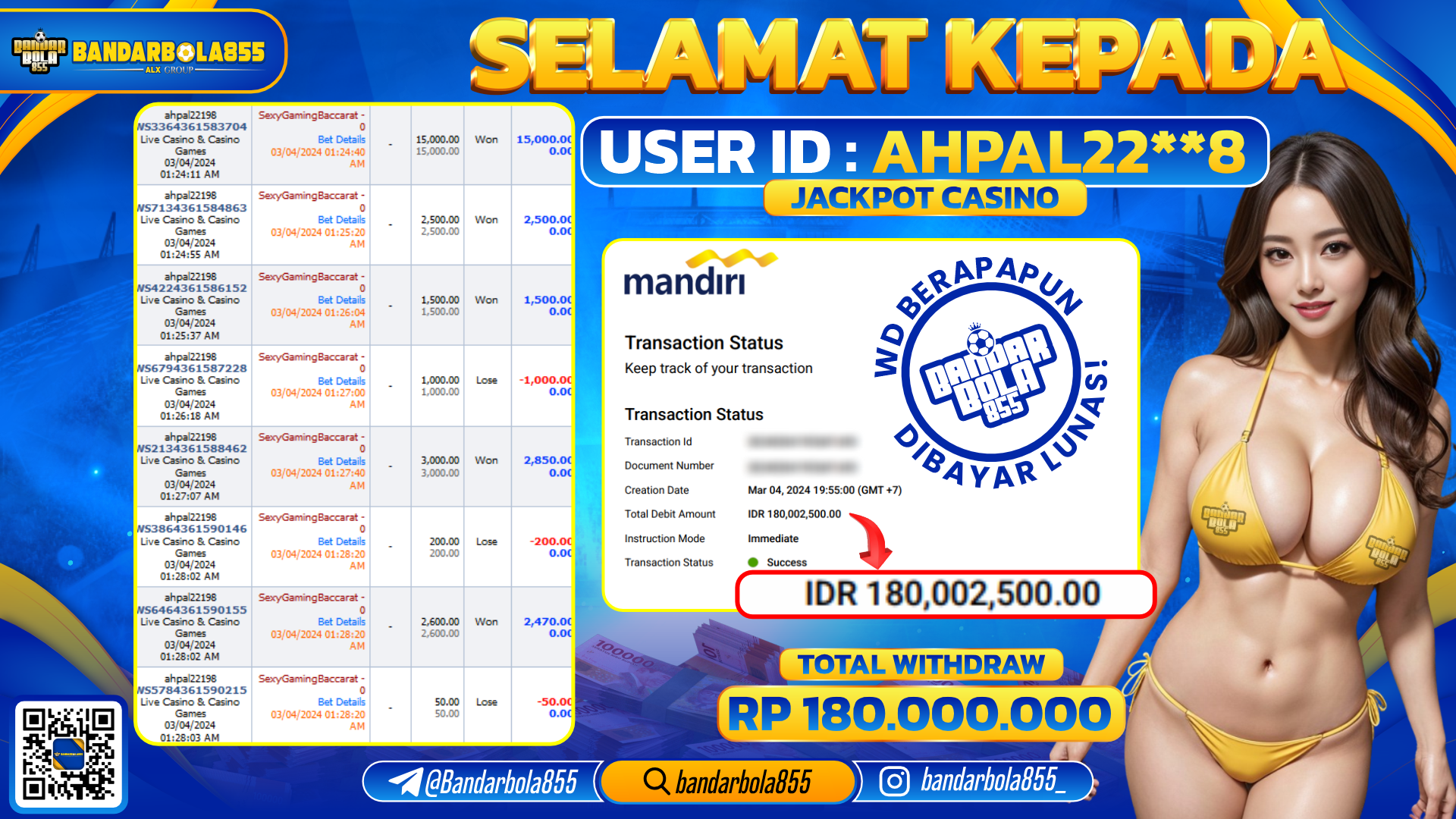 🎖 JACKPOT DI BANDARBOLA855 🎖