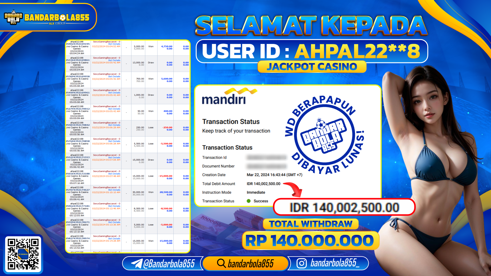 🎖 JACKPOT DI BANDARBOLA855 🎖