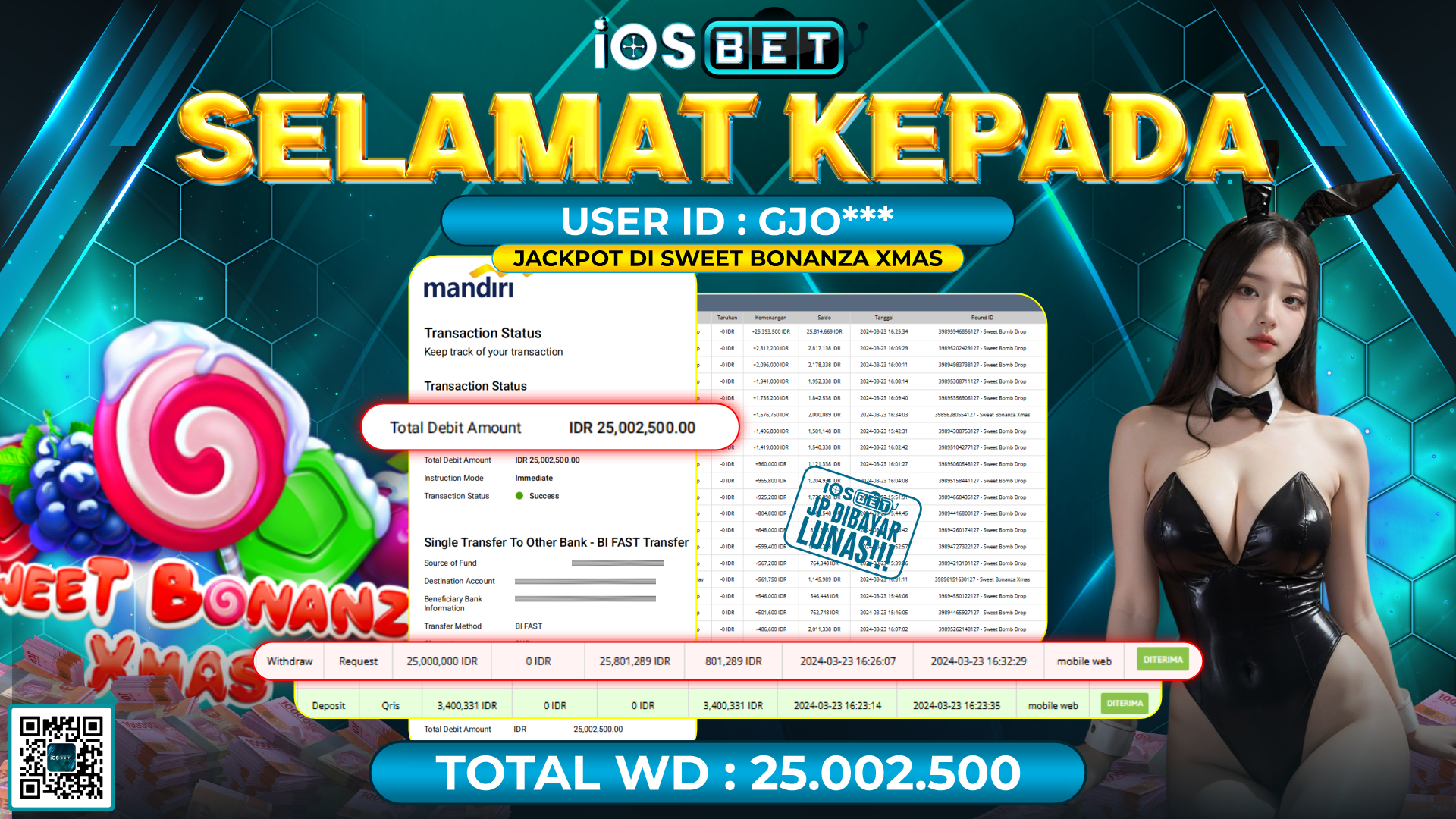 Bukti Pembayaran LUNAS SLOT GAMES GACOR Rp.25.002.500,-