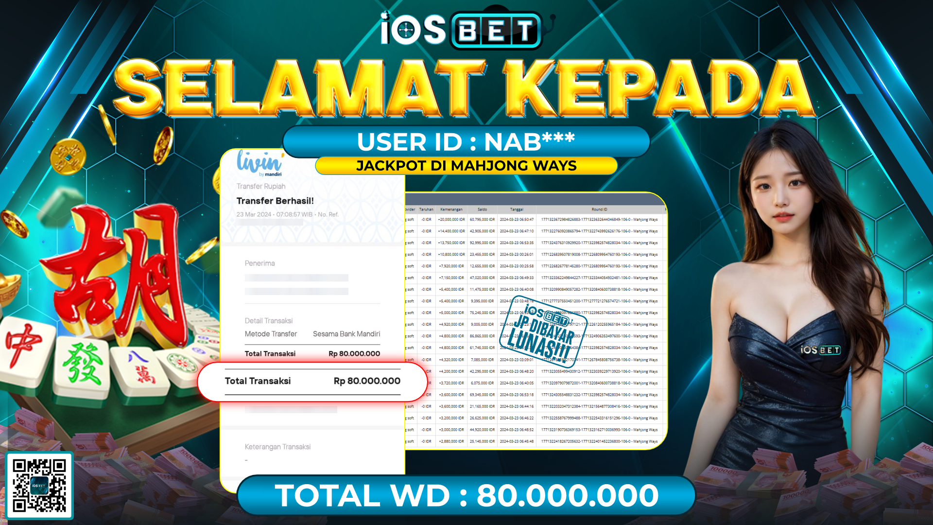 Bukti Pembayaran LUNAS SLOT GAMES GACOR Rp.80.000.000,-