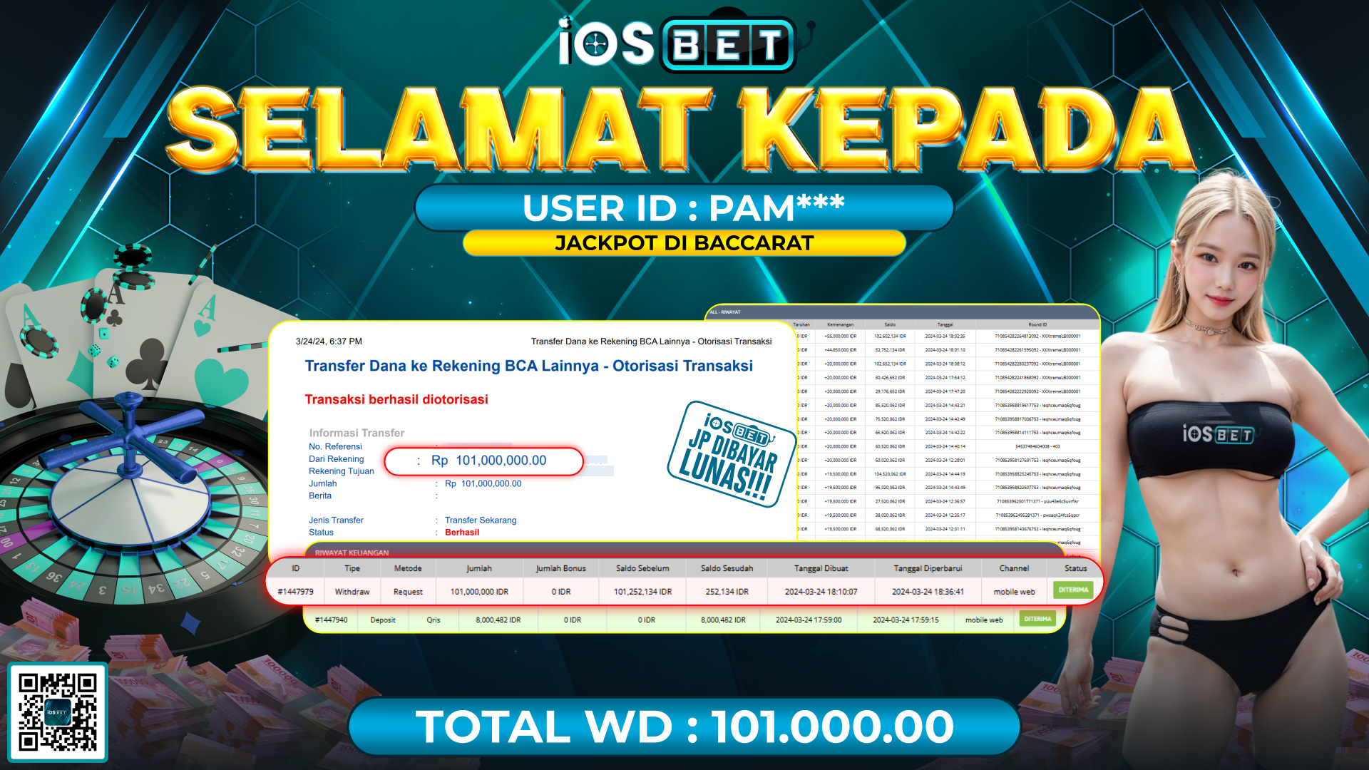 Bukti Pembayaran LUNAS LIVE GAMES GACOR Rp.101.000.00,-