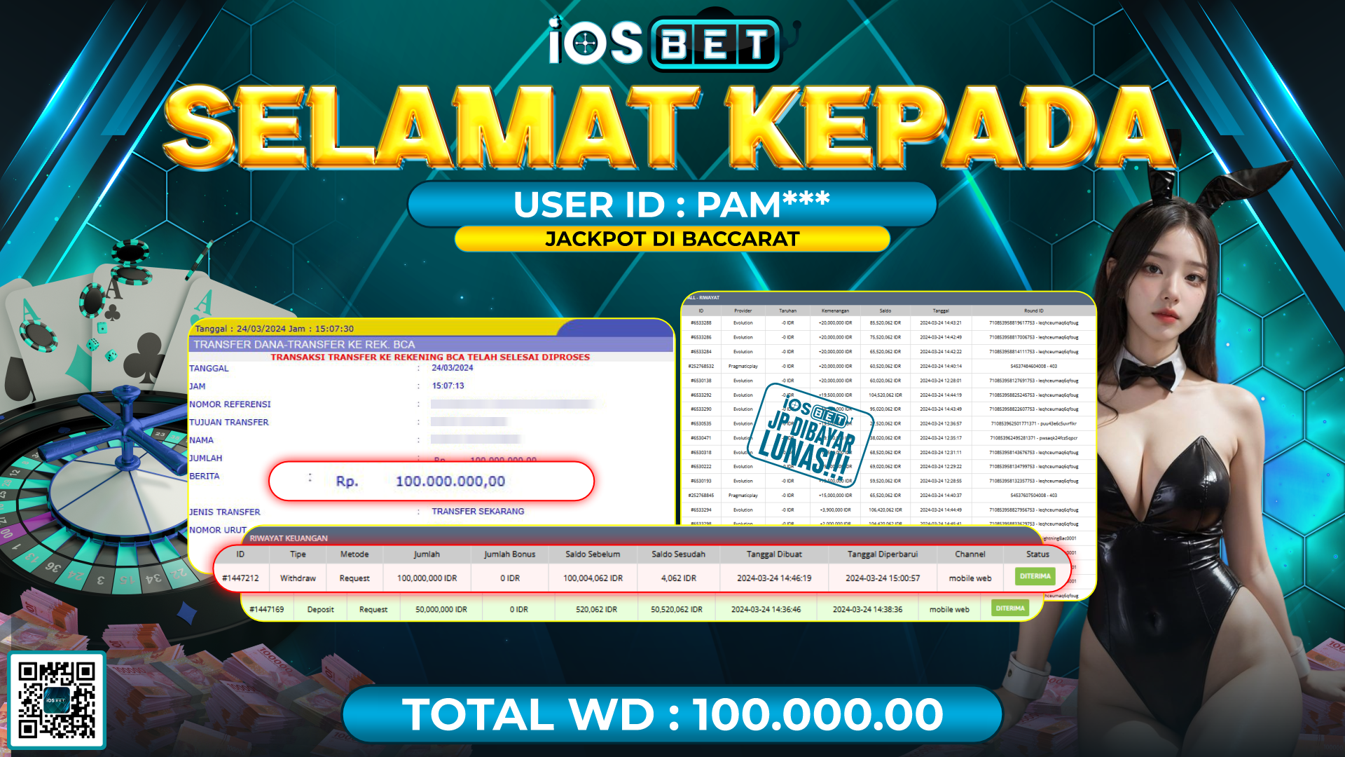 Bukti Pembayaran LUNAS LIVE GAMES GACOR Rp.100.000.00,-