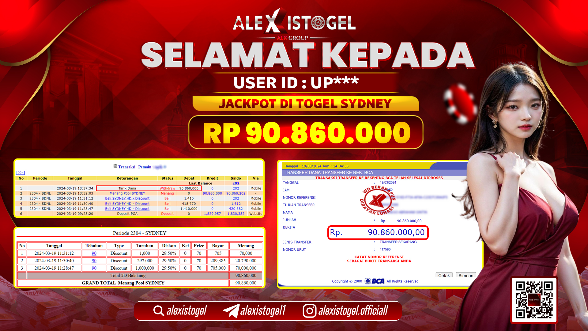 ALEXISTOGEL JACKPOT SYDNEY POOLS RP. 90.860.000 LUNAS