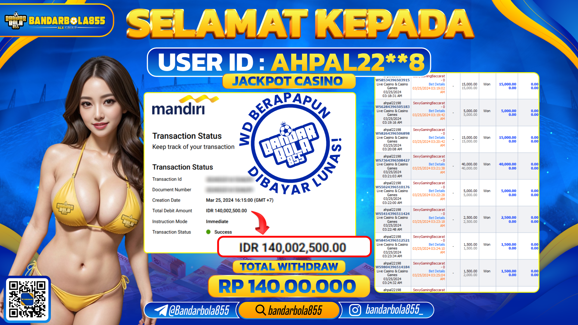 🎖 JACKPOT DI BANDARBOLA855 🎖