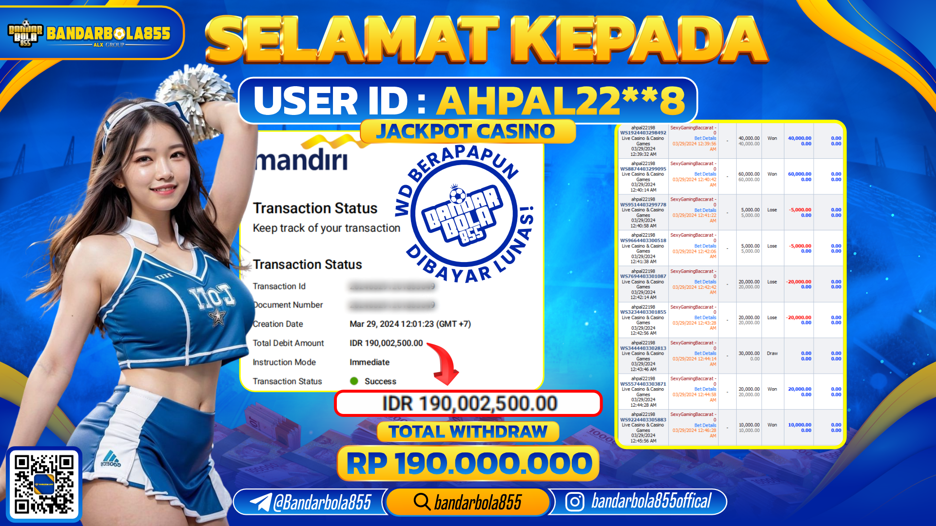 🎖 JACKPOT DI BANDARBOLA855 🎖