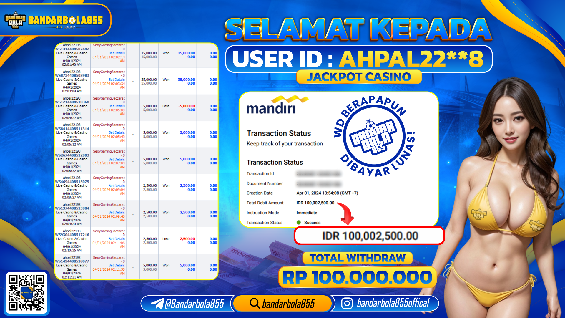 🎖 JACKPOT DI BANDARBOLA855 🎖