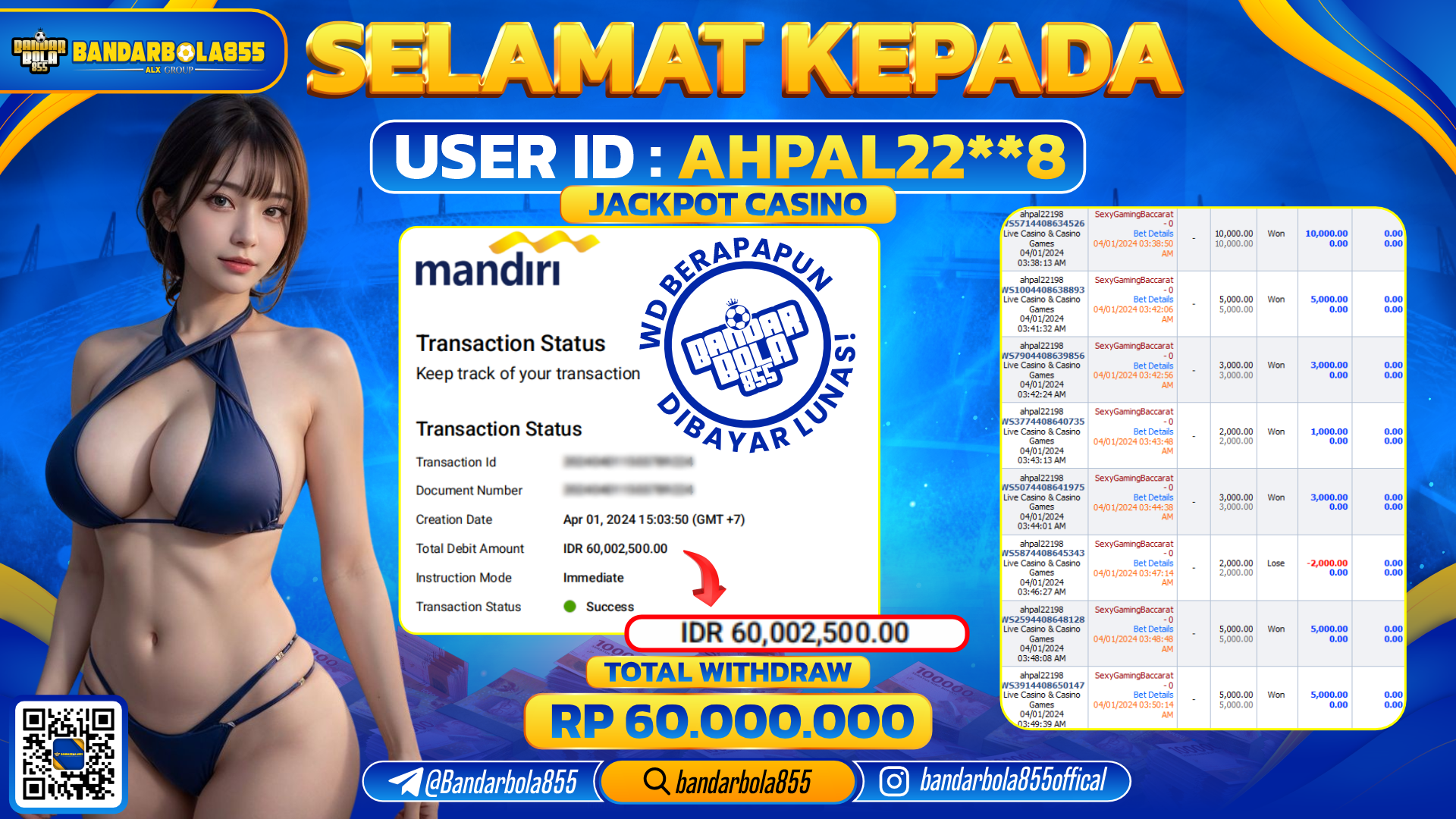 🎖 JACKPOT DI BANDARBOLA855 🎖