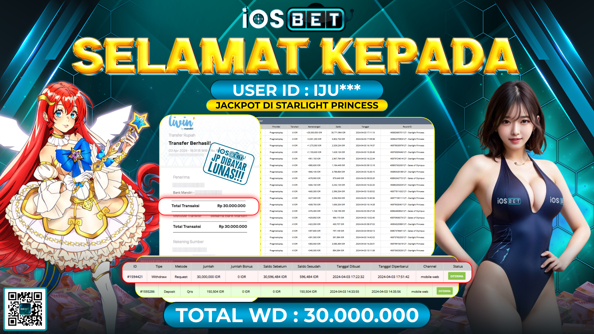 Bukti Pembayaran LUNAS SLOT GAMES GACOR Rp.30.000.000,-