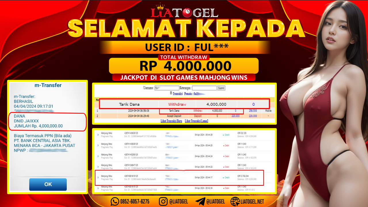 LIATOGEL - JACKPOT SLOT GAMES MAHJONG WINS ï»¿ RP 4.000.000,- LUNAS