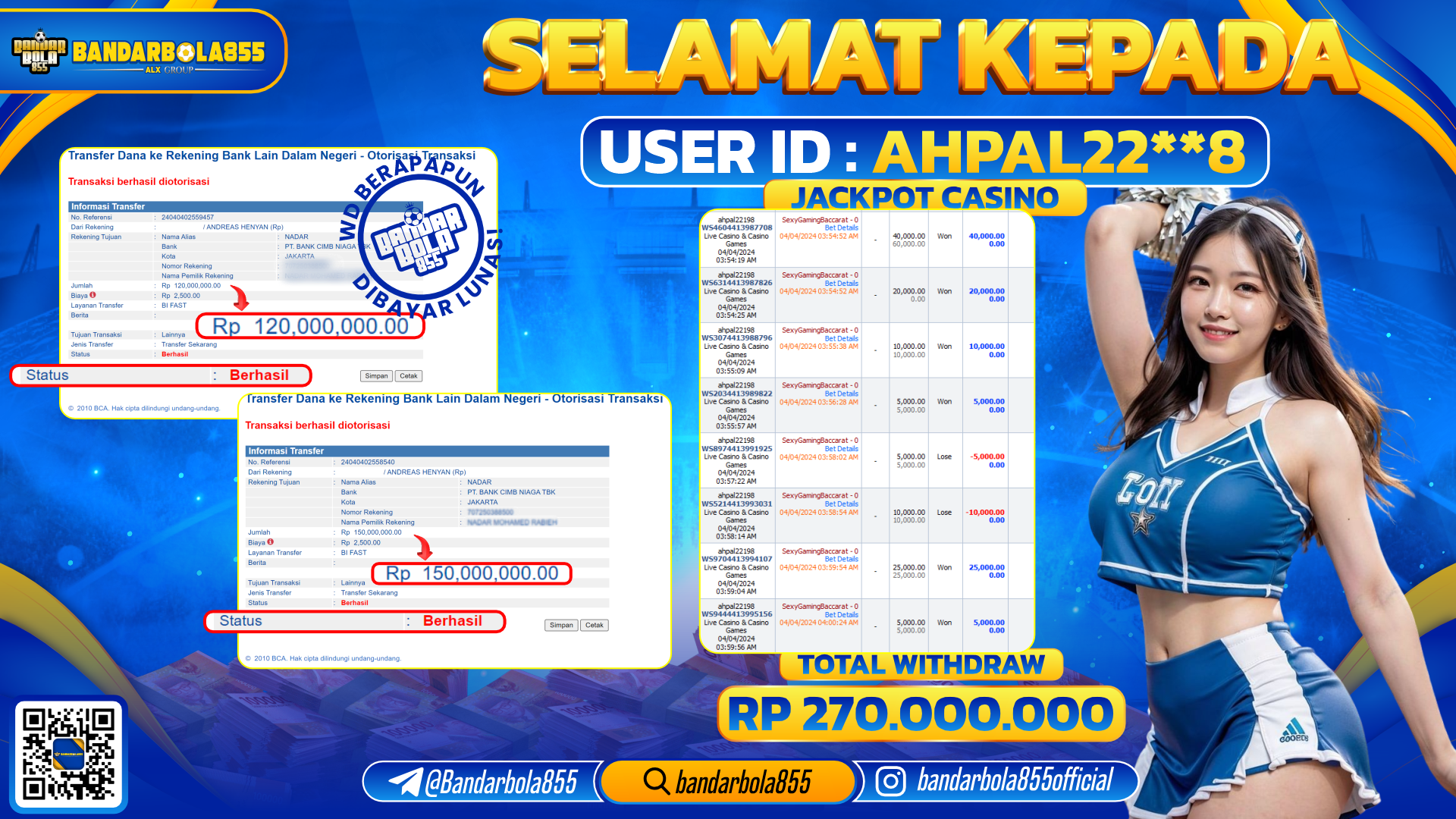 🎖 JACKPOT DI BANDARBOLA855 🎖