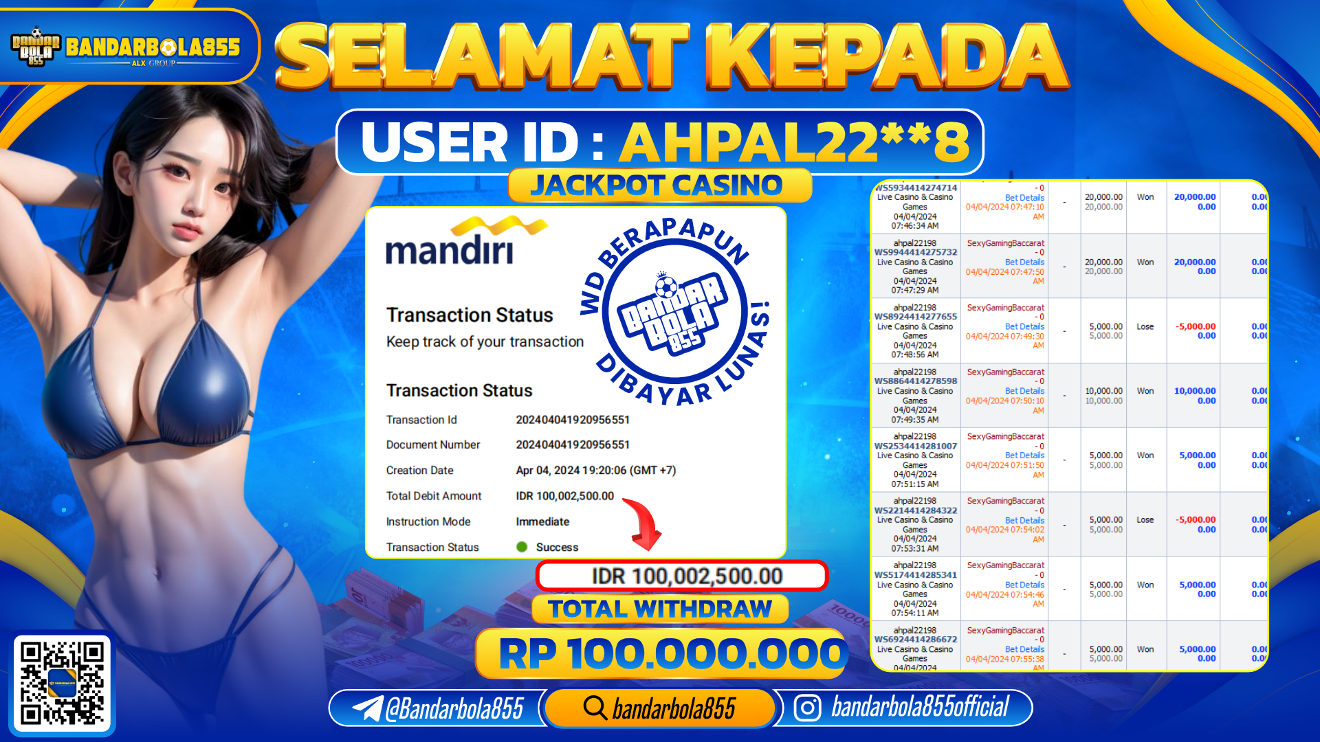 🎖 JACKPOT DI BANDARBOLA855 🎖