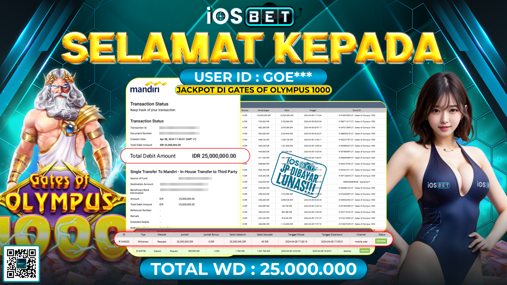 Bukti Pembayaran LUNAS SLOT GAMES GACOR Rp.24.000.000,-