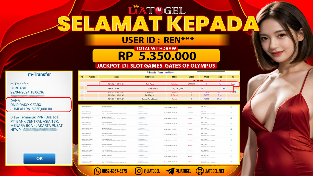 LIATOGEL - JACKPOT SLOT GAMES GATES OF OLYMPUS ï»¿ RP 5.350.000,- LUNAS